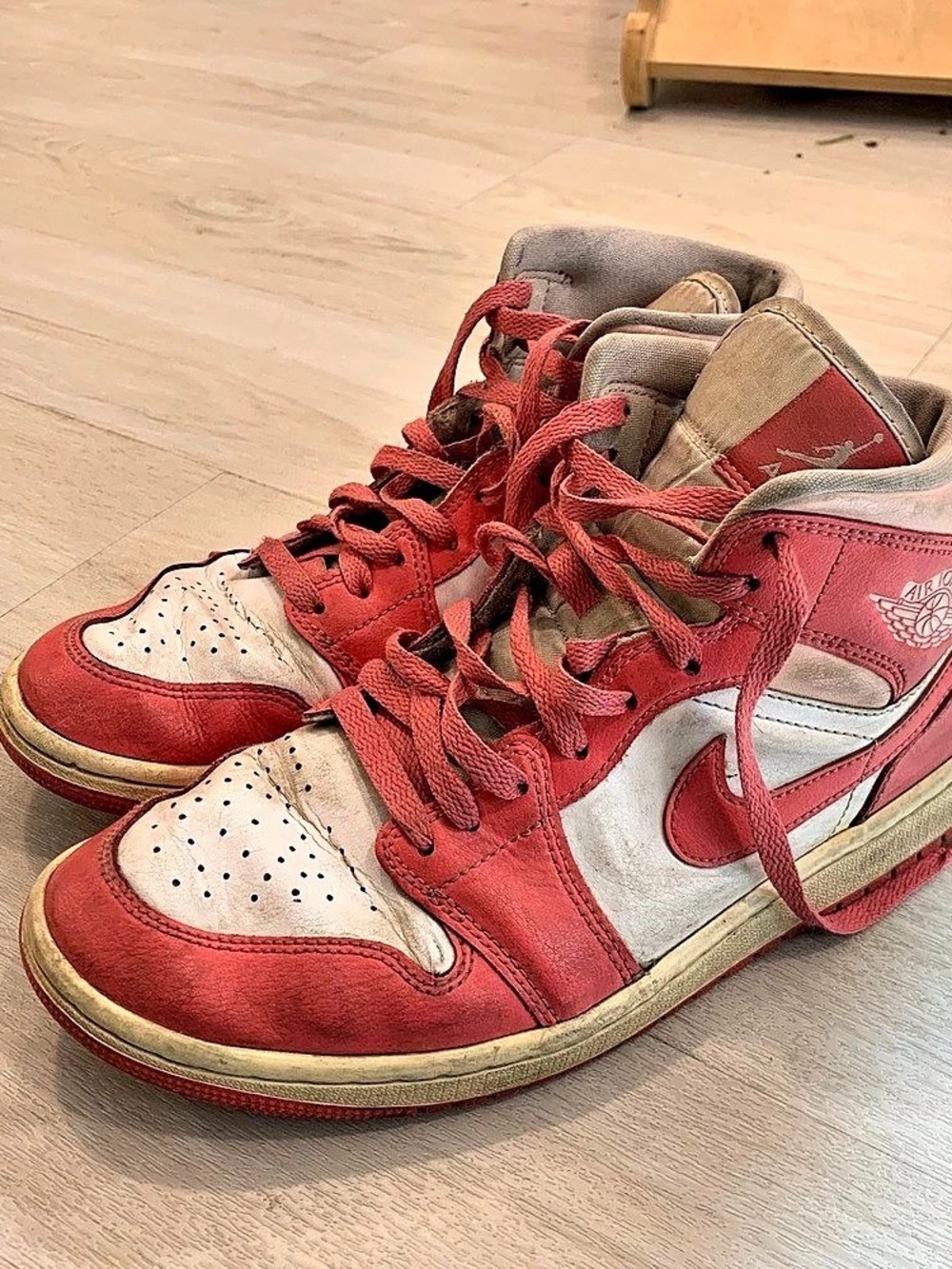 Nike Air Jordan 1 High Top Sneakers in Pink & White